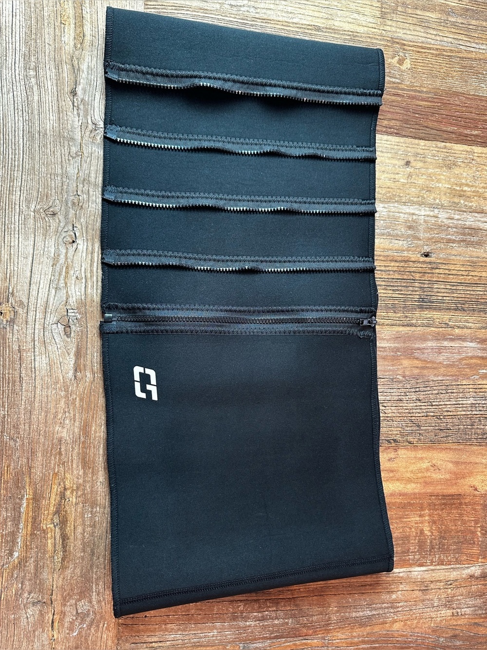 Black Waist Trainer with Zippered Panels